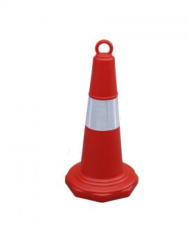 70cm All Orange Road Safety Warning Cone with Hand Loop