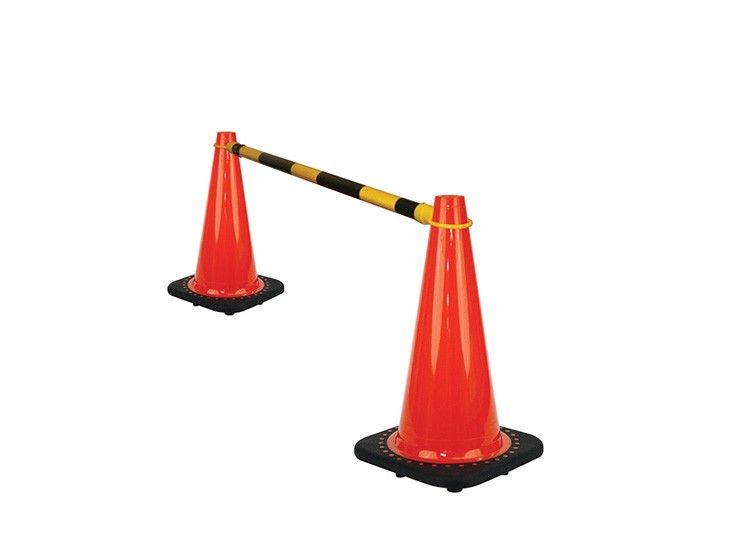 Retractable Black and Yellow Traffic Cone Bar