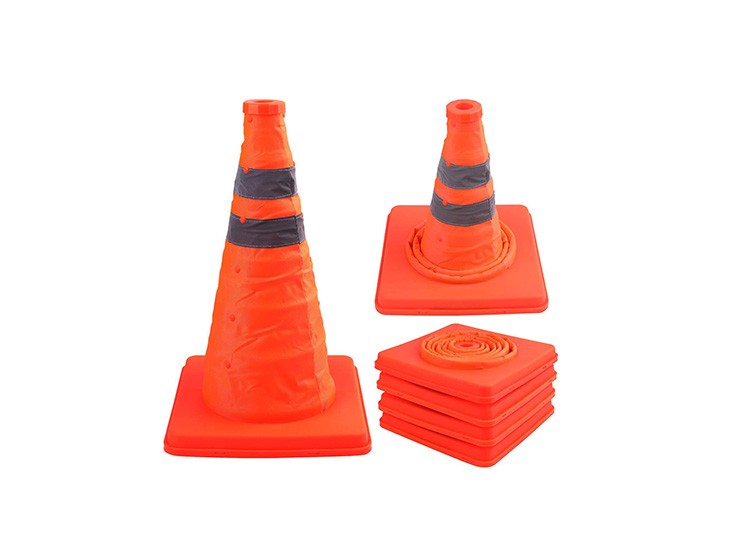 Reflective Collapsible Road Safety Cone with PP Base