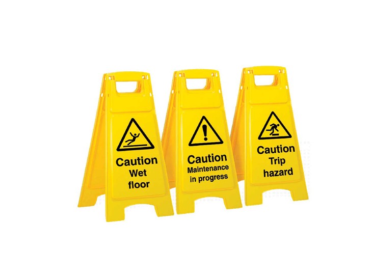 Yellow Caution Wet Floor Safety Sign