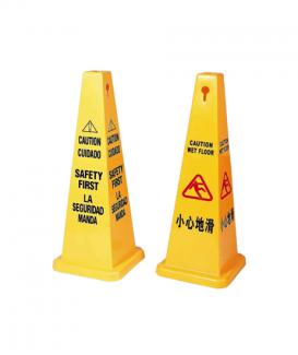68cm 4-sided Safety Warning Sign Cone